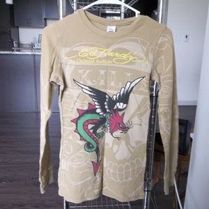 Vintage Ed Hardy Thermal Shirt Small London